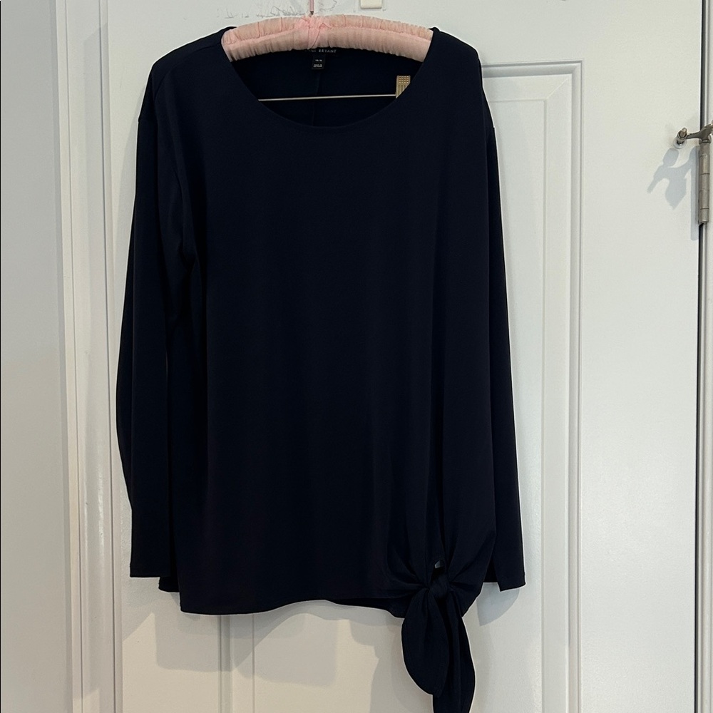 Dark Blue Women's Top with Side Knot